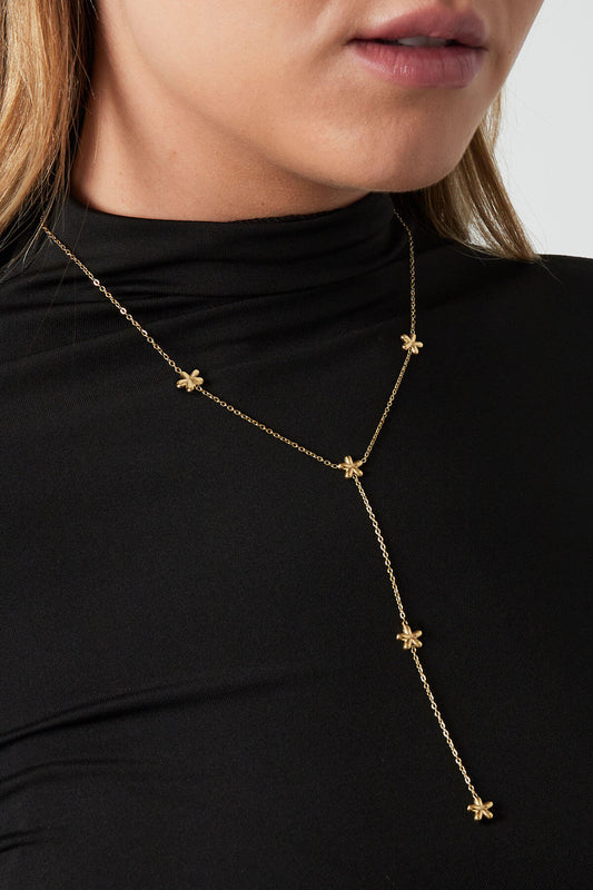 Elegant Flower Pendant Necklace in Silver and Gold