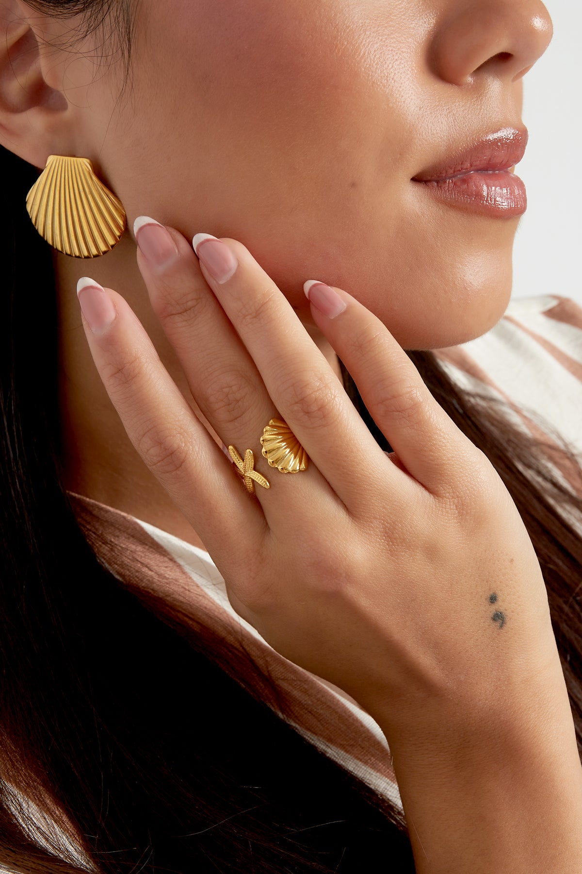 Sea Shell Vibes RVS Ring Goud & Zilver Goud — RVS Waterproof Nikkelvrij | Tudor Gems