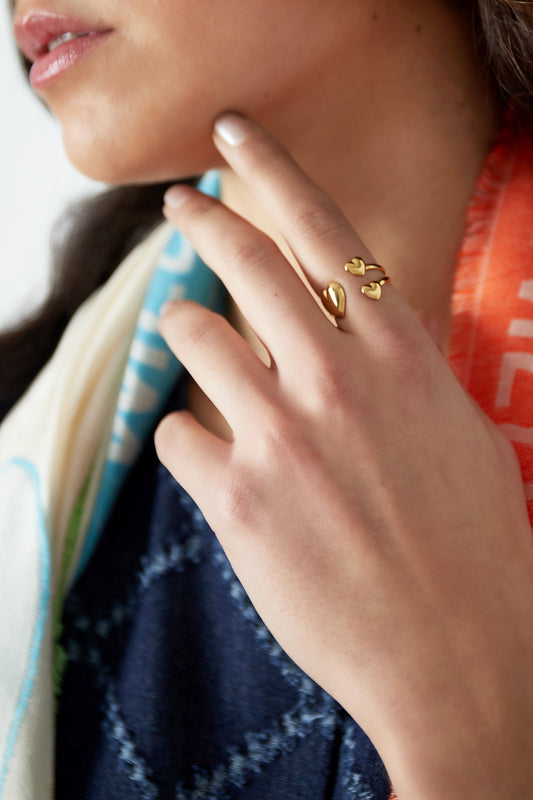 Valéa Trio Hart RVS Goud & Zilver Goud — RVS Waterproof Nikkelvrij | Tudor Gems