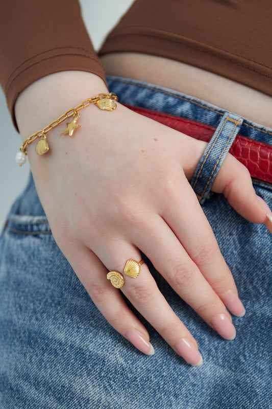 Maréa RVS Beach Vibes Ring Goud & Zilver Goud — RVS Waterproof Nikkelvrij | Tudor Gems