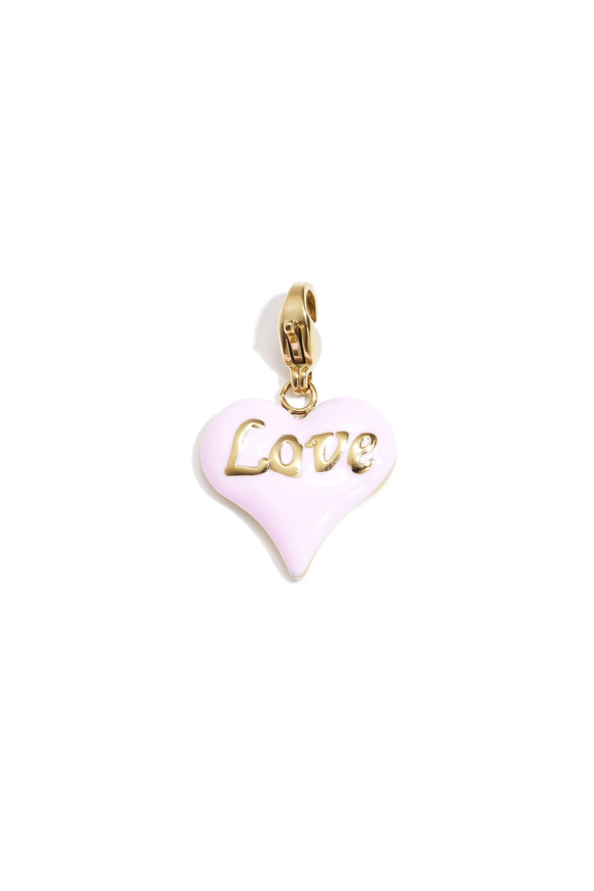 Roze Amora Love Heart Charm RVS Baby Roze – productfoto | Tudor Gems