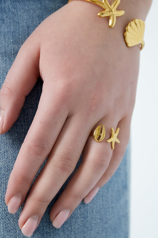 Summer Vibe RVS Ring Goud & Zilver Goud — RVS Waterproof Nikkelvrij | Tudor Gems