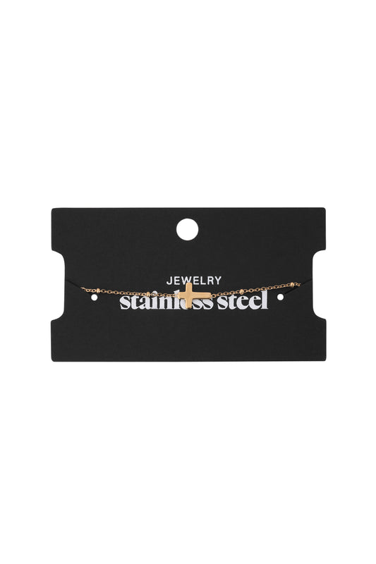 Enkelbandje Classic Cross Zilver Stainless Steel