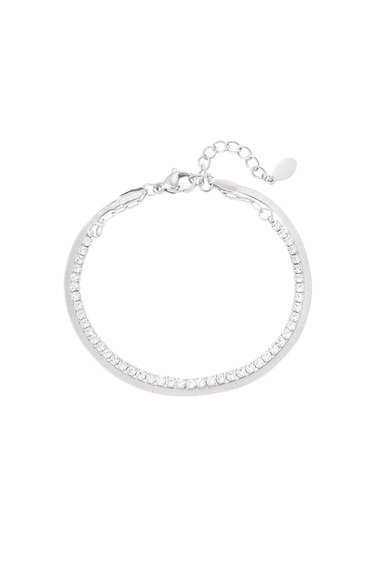 Goud & Zilver RVS Tennis Armband Goud & Zilver – lifestyle shot | Tudor Gems