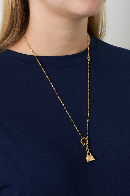 Goud Nova Minimal Necklace – Gouden RVS Ketting voor Dames – detail close-up | Tudor Gems