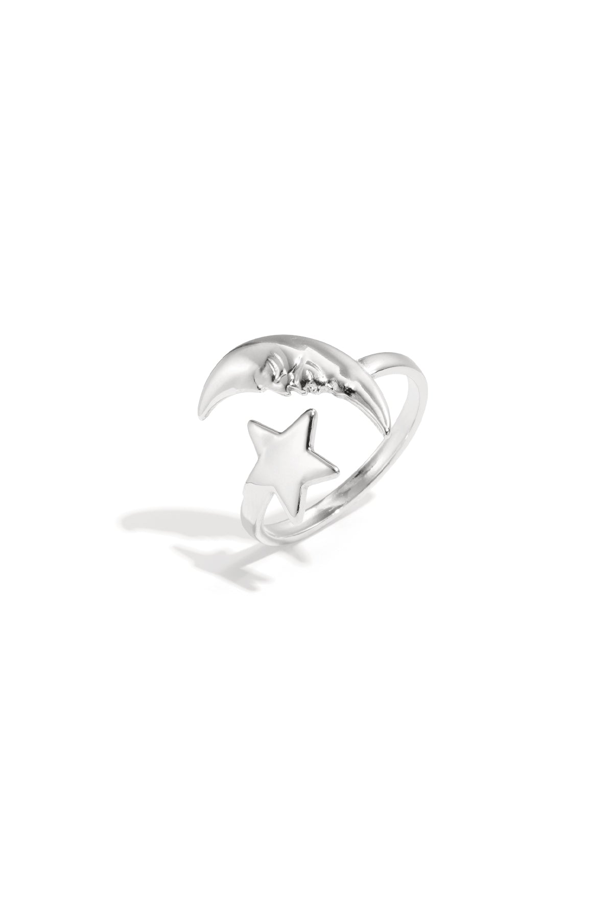 Goud & Zilver Lunara Star Moon Ring RVS Goud & Zilver – lifestyle shot | Tudor Gems