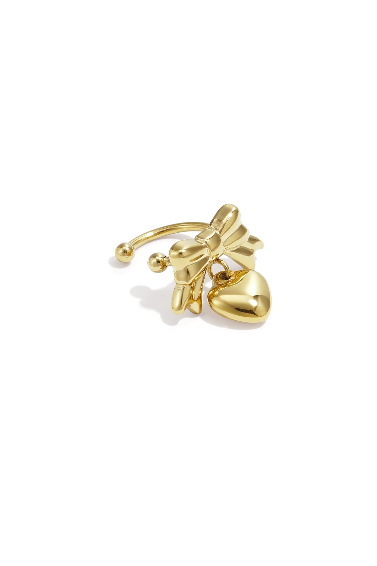 Lia Strik & Hart Ear Cuff RVS Goud – productfoto | Tudor Gems