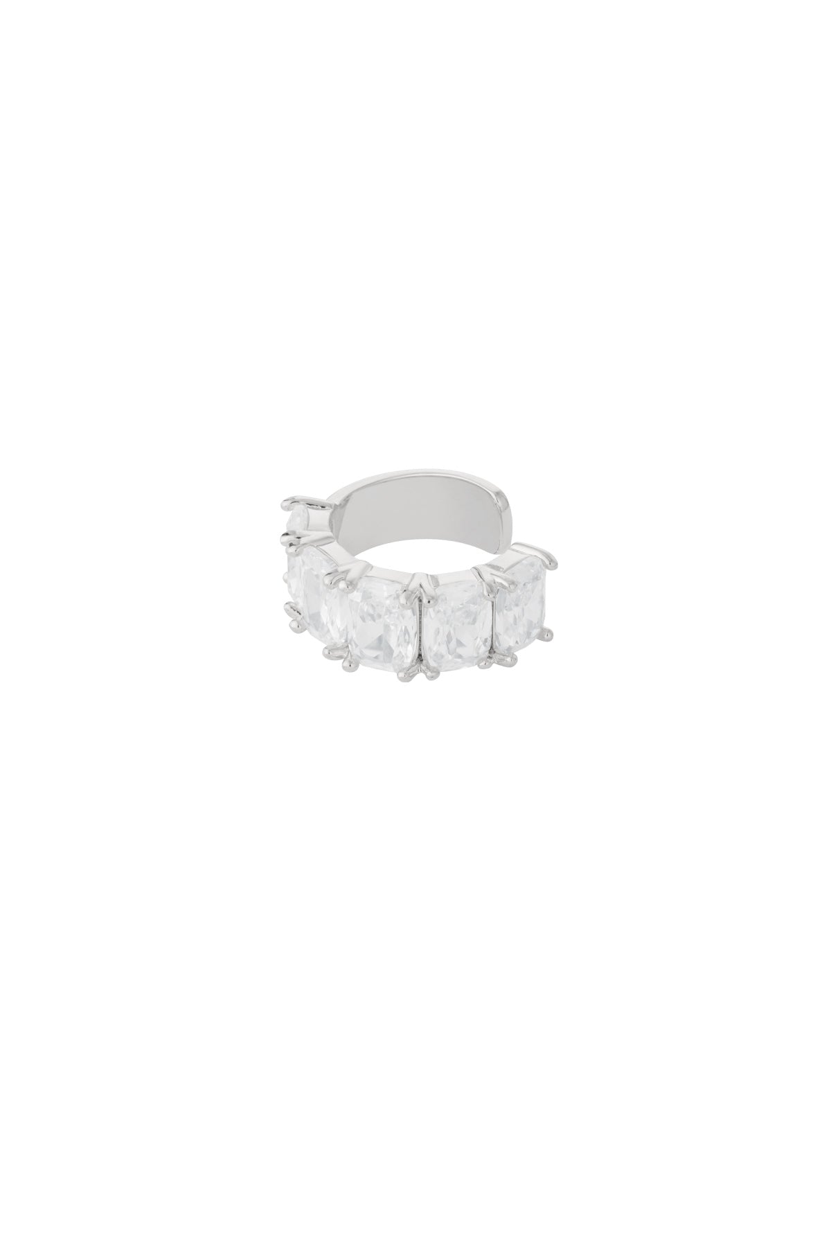 Goud & Zilver Glamour Shine Ear Cuff Zirkonia (Goud & Zilver) RVS – gedragen op model | Tudor Gems