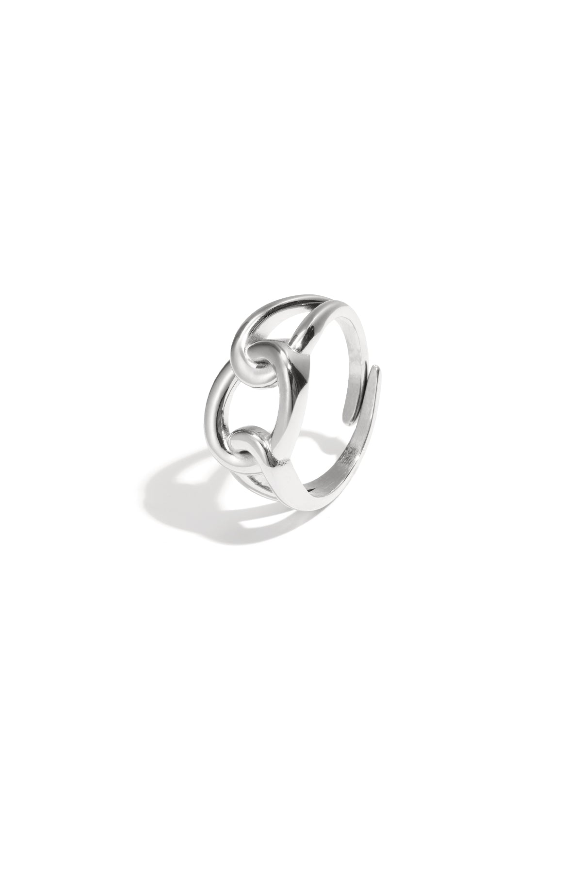 Goud & Zilver Minimalistische Knoop Ring Goud & Zilver – Stainless Steel RVS – gedragen op model | Tudor Gems