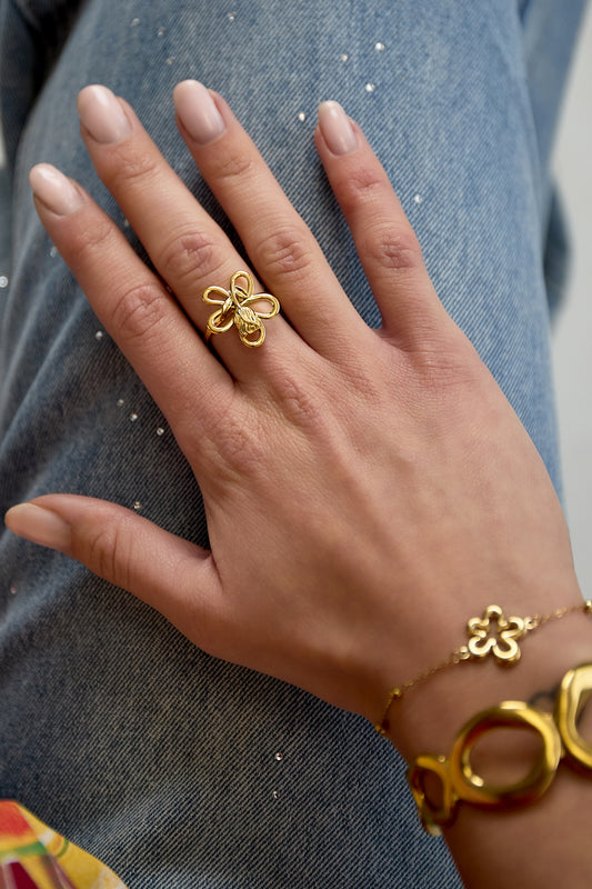 Rosé Fleur RVS Ring Goud & Zilver Goud — RVS Waterproof Nikkelvrij | Tudor Gems