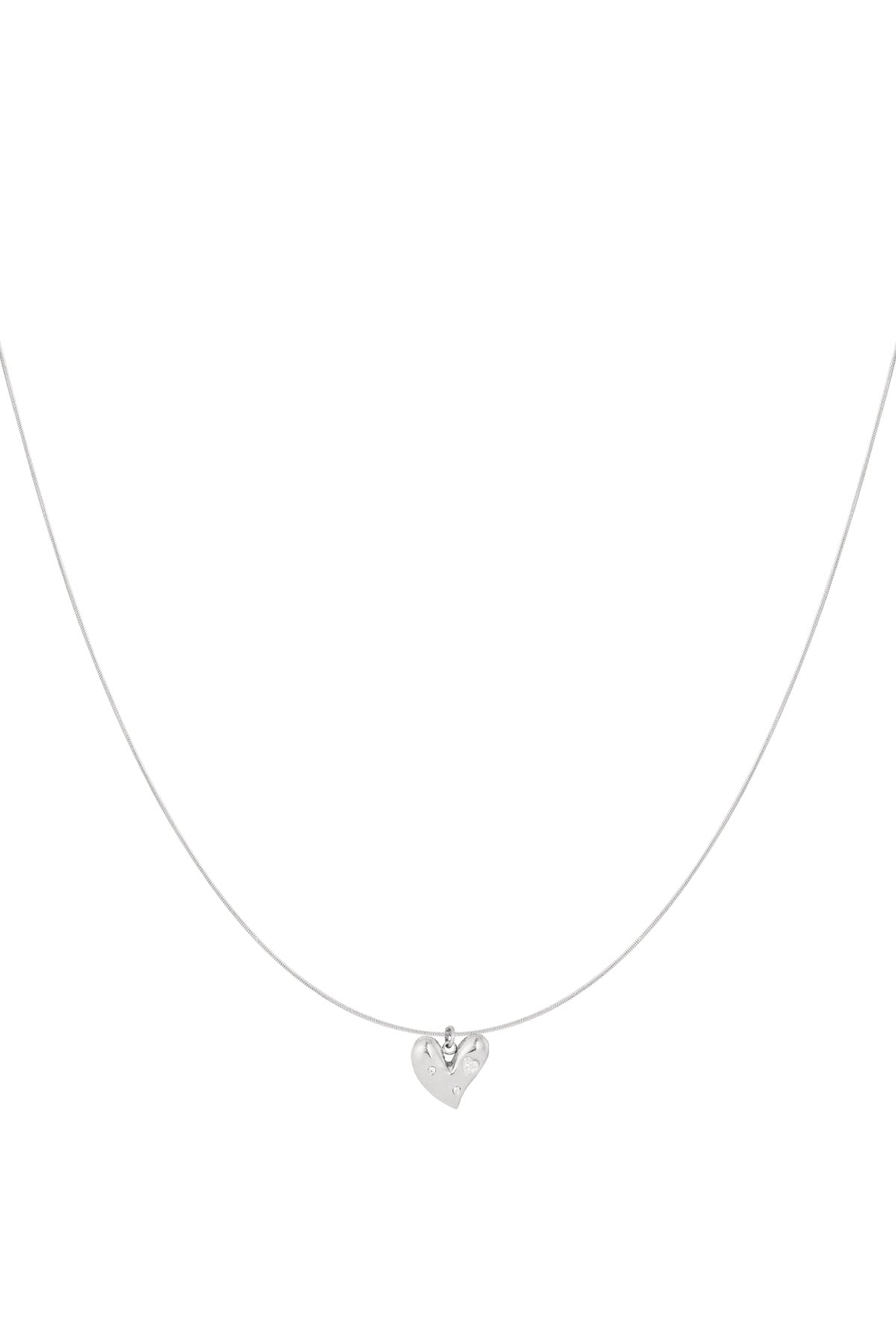 Goud & Zilver Lucky Heart Ketting RVS – Goud & Zilver – gedragen op model | Tudor Gems