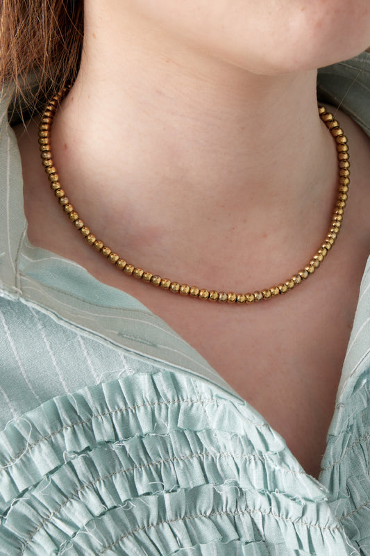 Zilver Zilveren 5mm Bolletjesketting RVS Dames – Tijdloze Minimalistische Ketting – detail close-up | Tudor Gems