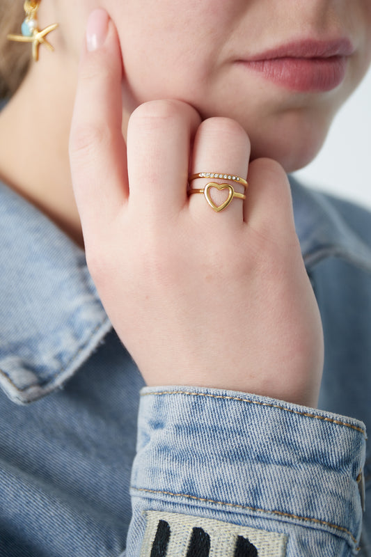 Heartéa RVS Ring Goud & Zilver Goud — RVS Waterproof Nikkelvrij | Tudor Gems