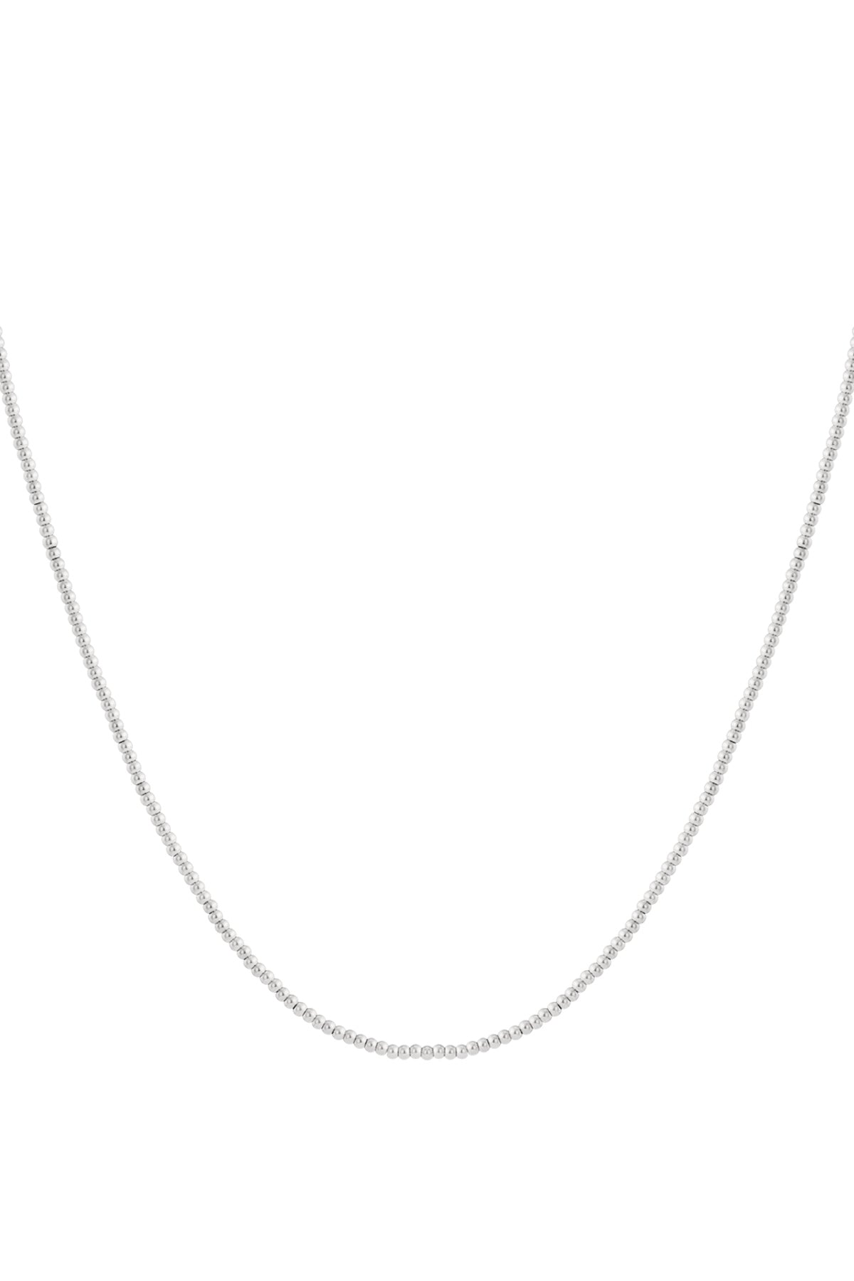 Goud & Zilver Luna Bead Ketting RVS Goud & Zilver – gedragen op model | Tudor Gems