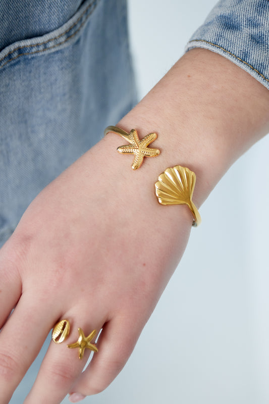 Merida Wave RVS Armband Goud & Zilver Goud — RVS Waterproof Nikkelvrij | Tudor Gems