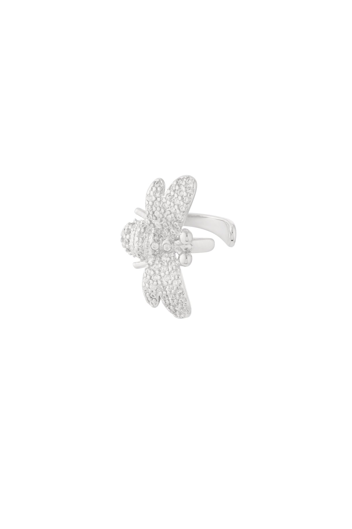 Goud & Zilver Luna Dragonfly Ear Cuff RVS Goud & Zilver – gedragen op model | Tudor Gems