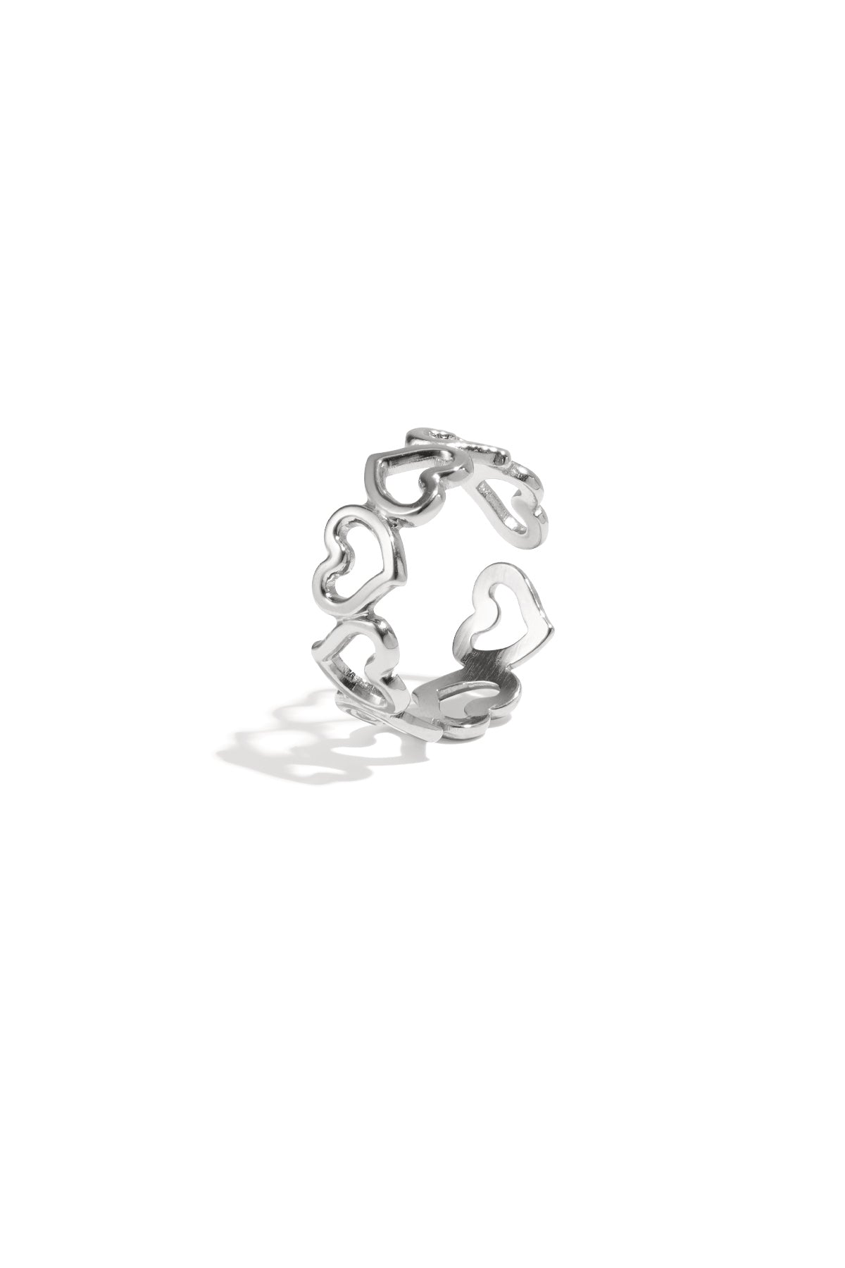 Goud & Zilver Amour Heart Ring RVS – Goud & Zilver – gedragen op model | Tudor Gems