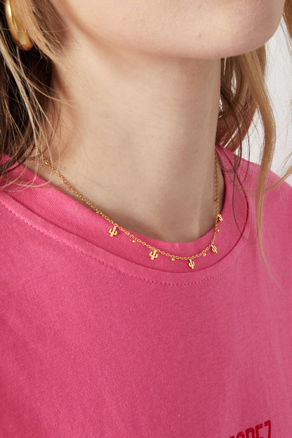 Elegant Stainless Steel Fruit Necklace - Silver & Gold