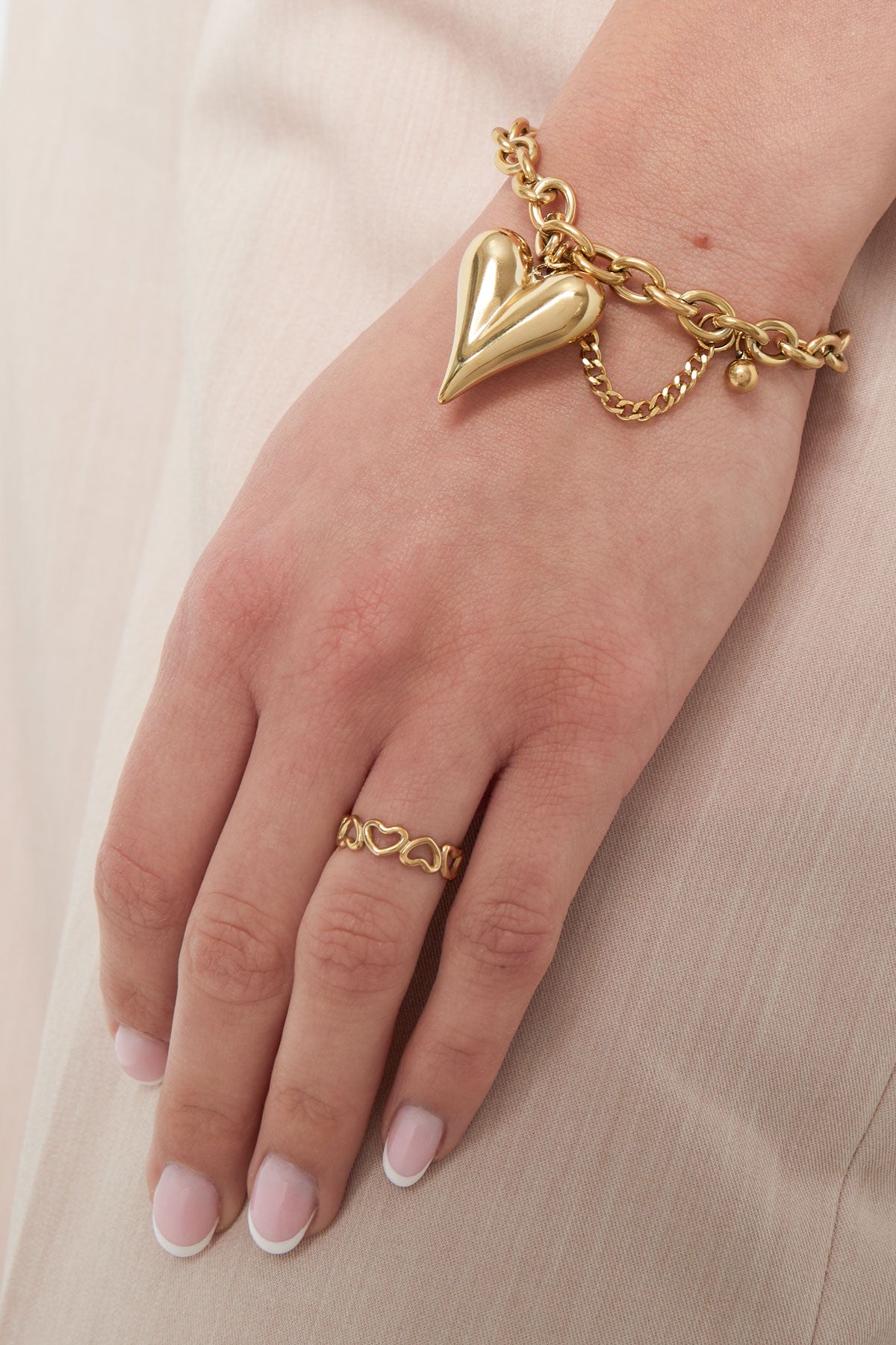 Amour RVS Ring Goud & Zilver Goud — RVS Waterproof Nikkelvrij | Tudor Gems