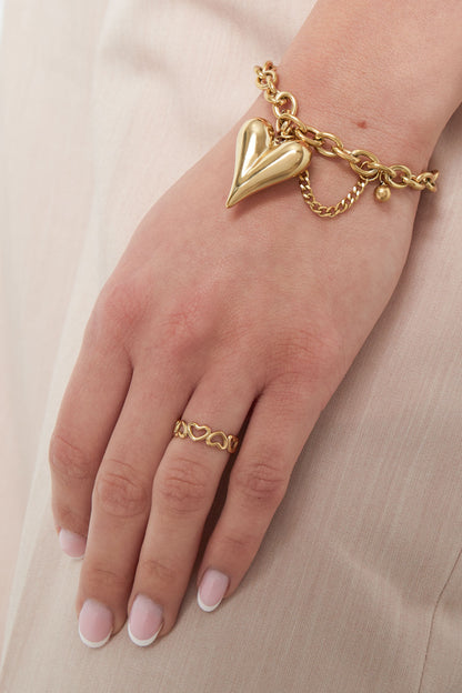 Amour RVS Ring Goud & Zilver Goud — RVS Waterproof Nikkelvrij | Tudor Gems