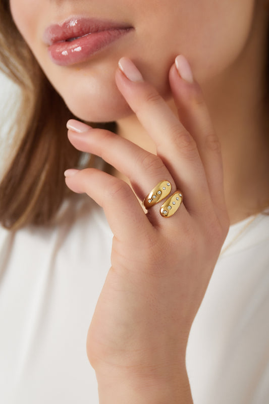 Soft Glow RVS Ring Goud & Zilver Goud — RVS Waterproof Nikkelvrij | Tudor Gems