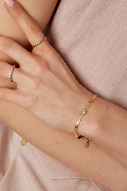 Goud & Zilver Lumina Spark Link Armband RVS Goud & Zilver – detail close-up | Tudor Gems