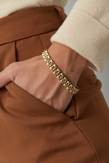 Goud & Zilver Urban Link Chain Armband RVS Goud & Zilver – detail close-up | Tudor Gems