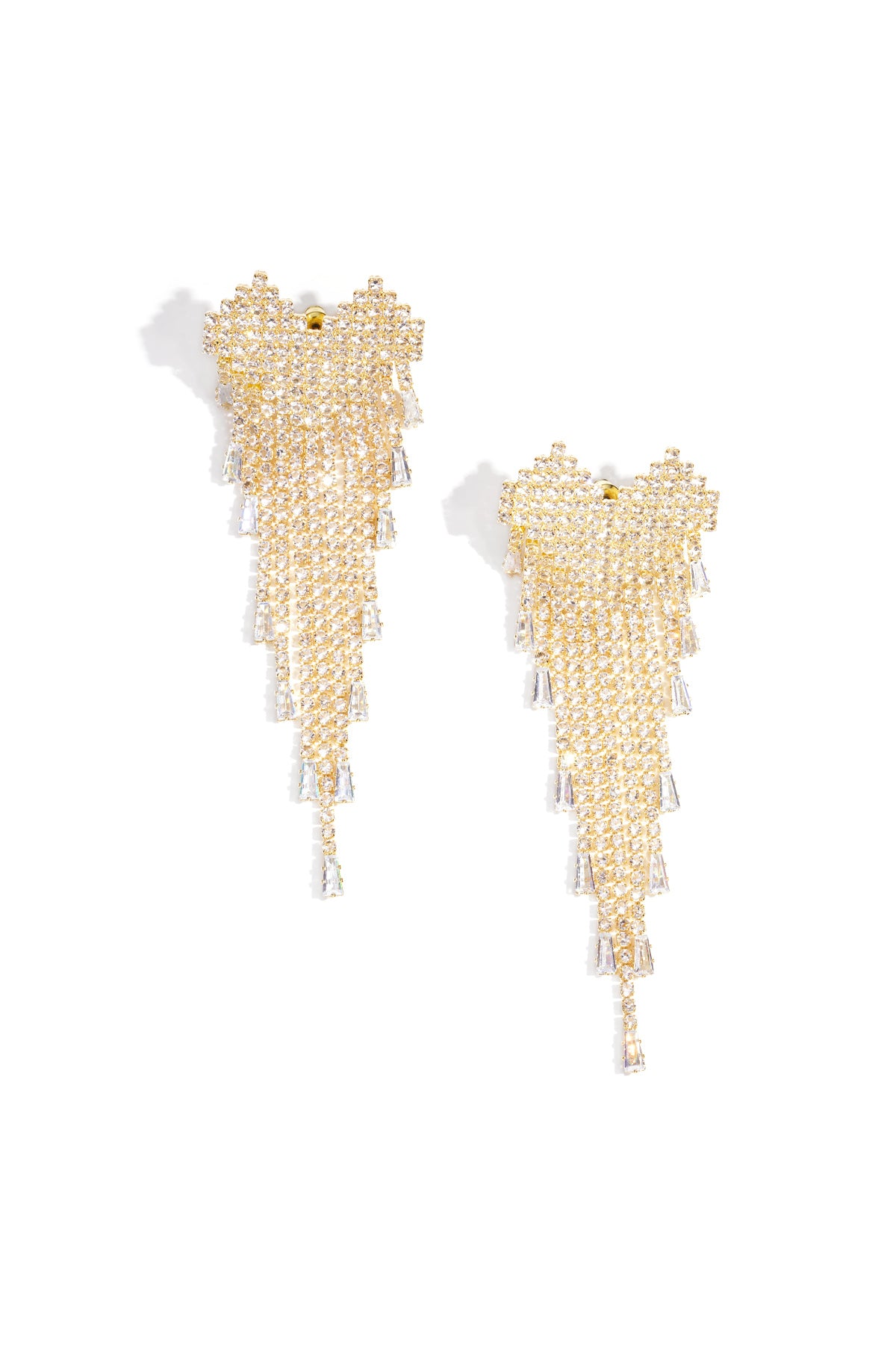 Goud & Zilver Aurora Crystal Waterfall Oorbellen RVS Goud & Zilver – productfoto | Tudor Gems