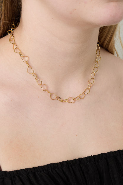 Goud & Zilver RVS ketting Eclipse Dagelijks Layer – gedragen op model | Tudor Gems