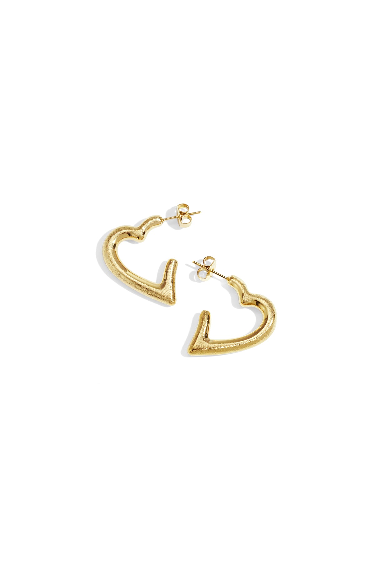 Goud & Zilver Heart Hoop Oorbellen RVS Goud & Zilver – Amora Curve – productfoto | Tudor Gems