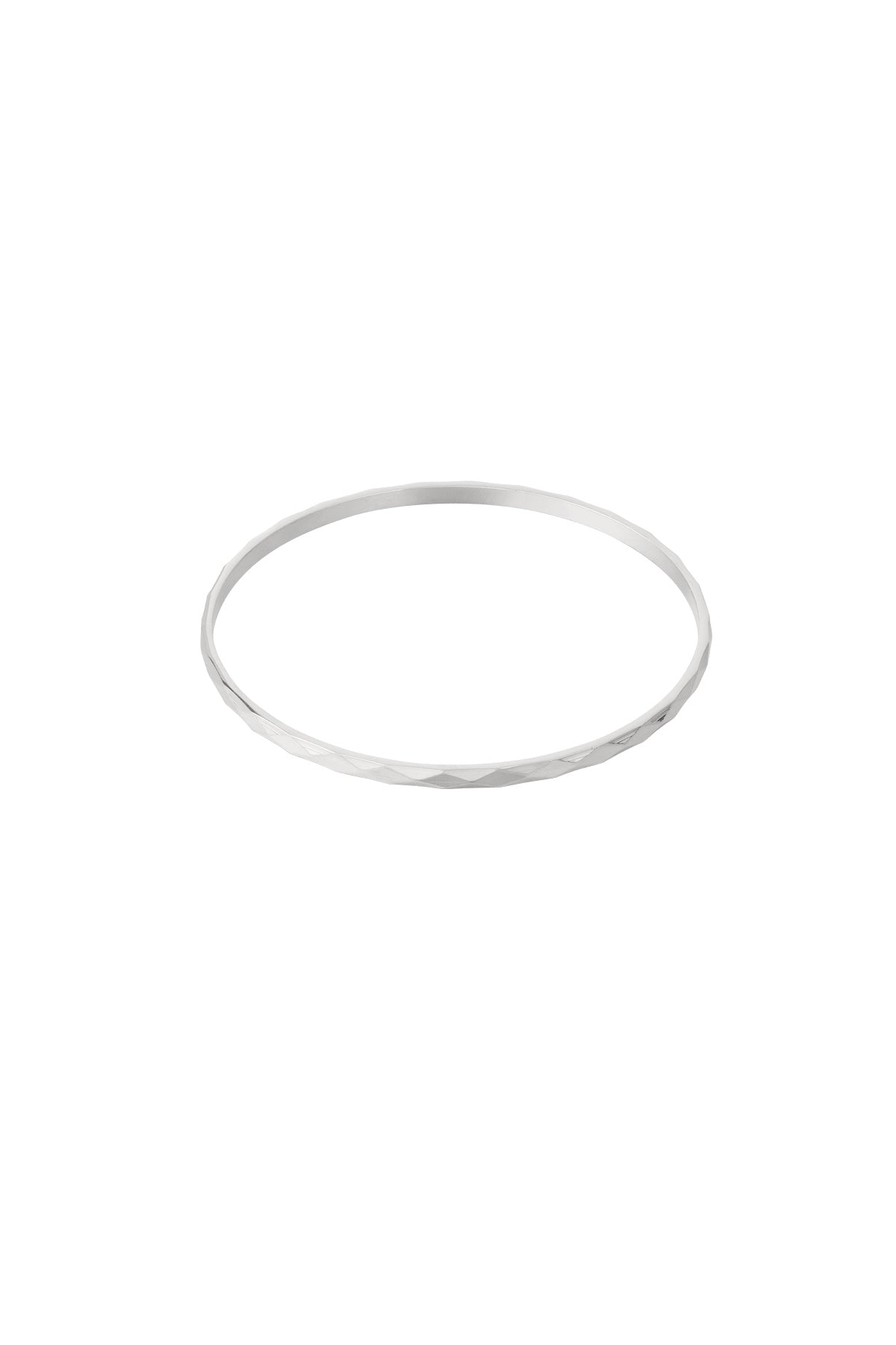 Goud & Zilver Luna Facet Bangle Armband RVS Goud & Zilver – gedragen op model | Tudor Gems