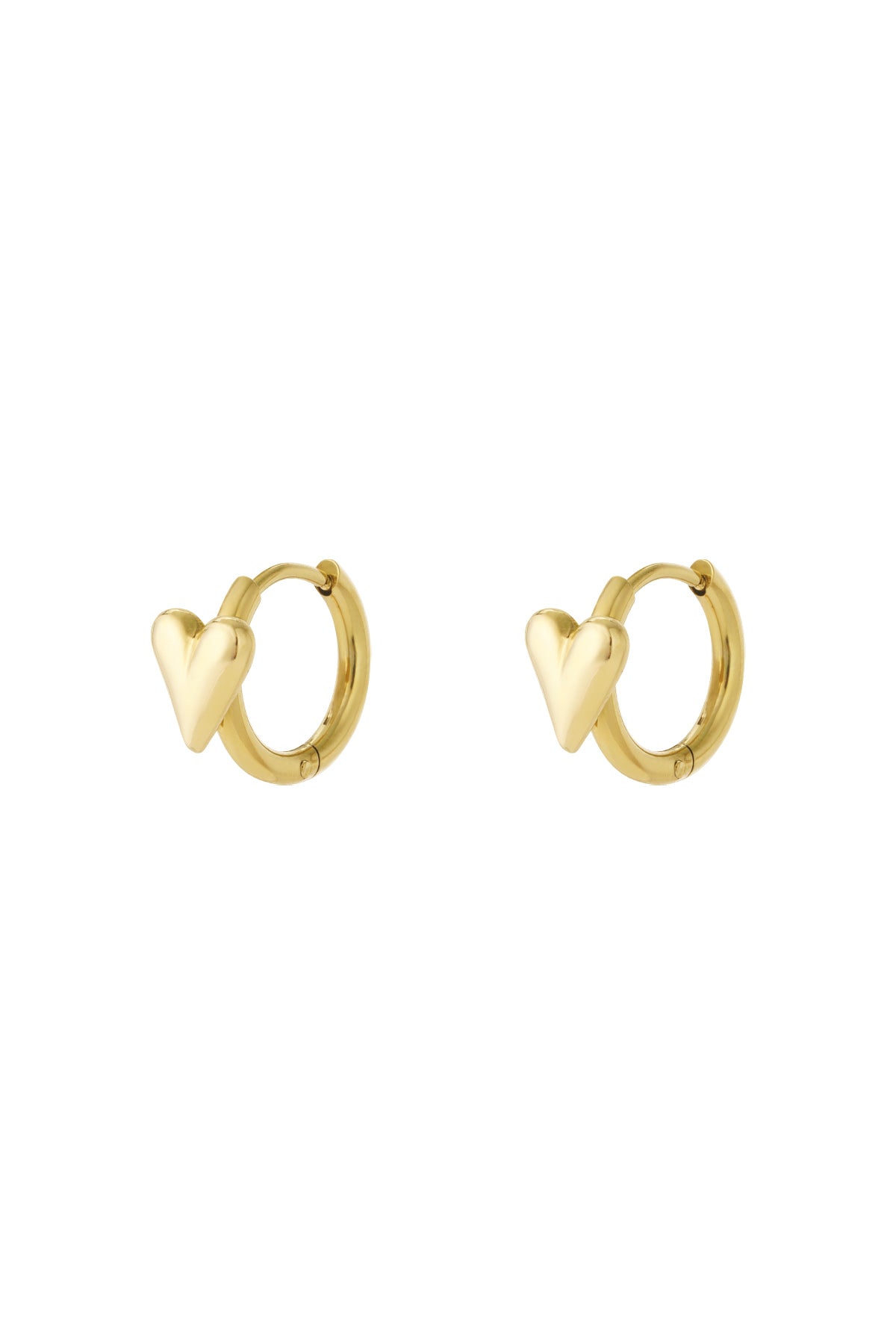 Goud & Zilver Nova Amour Mini Heart Hoop Oorbellen RVS – Goud & Zilver – productfoto | Tudor Gems