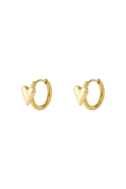 Goud & Zilver Nova Amour Mini Heart Hoop Oorbellen RVS – Goud & Zilver – productfoto | Tudor Gems