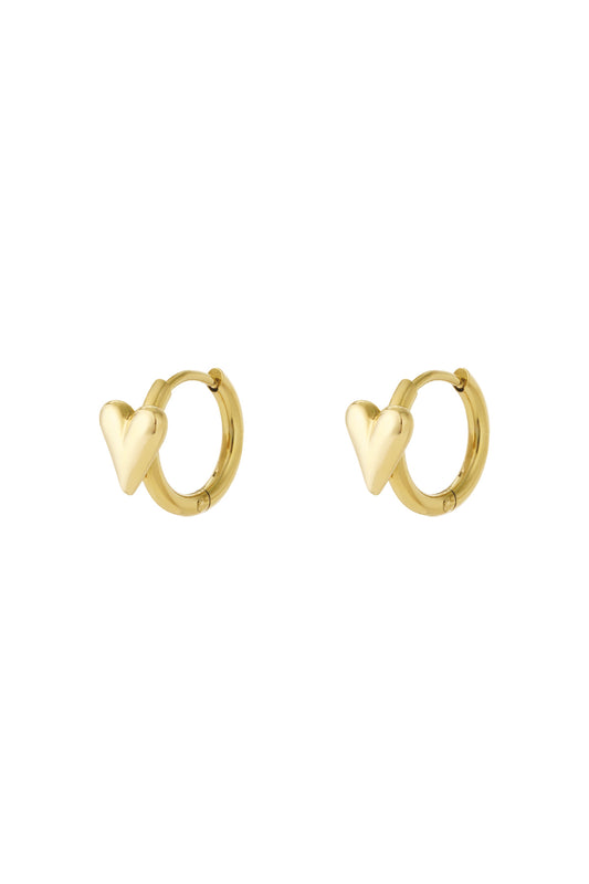 Goud & Zilver Nova Amour Mini Heart Hoop Oorbellen RVS – Goud & Zilver – productfoto | Tudor Gems