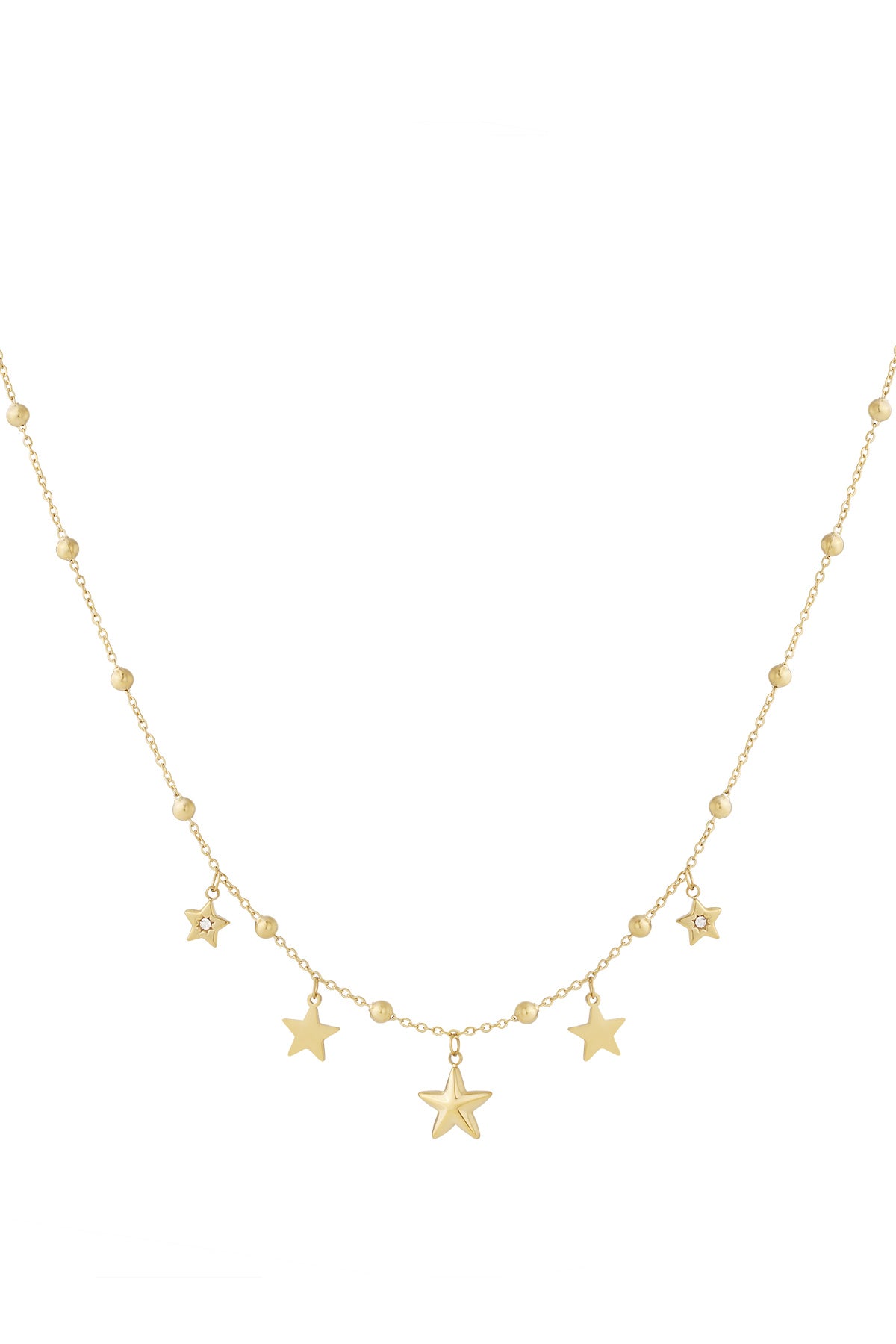 Goud & Zilver Starlight Charms Necklace – RVS Sterren Ketting Goud & Zilver – productfoto | Tudor Gems