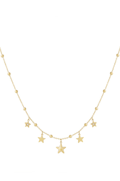 Goud & Zilver Starlight Charms Necklace – RVS Sterren Ketting Goud & Zilver – productfoto | Tudor Gems