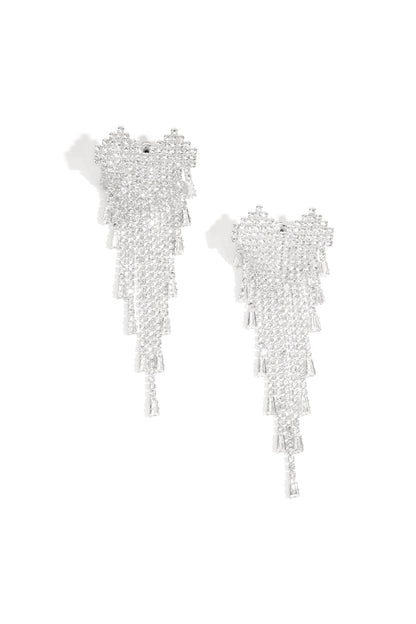 Goud & Zilver Aurora Crystal Waterfall Oorbellen RVS Goud & Zilver – lifestyle shot | Tudor Gems