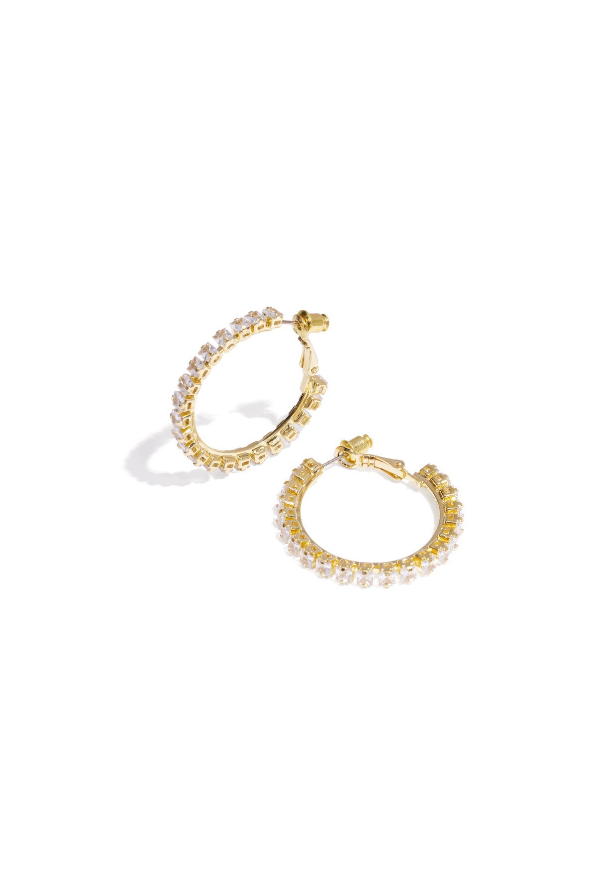 Goud & Zilver Livia Crystal Hoop Oorbellen RVS Goud & Zilver – productfoto | Tudor Gems
