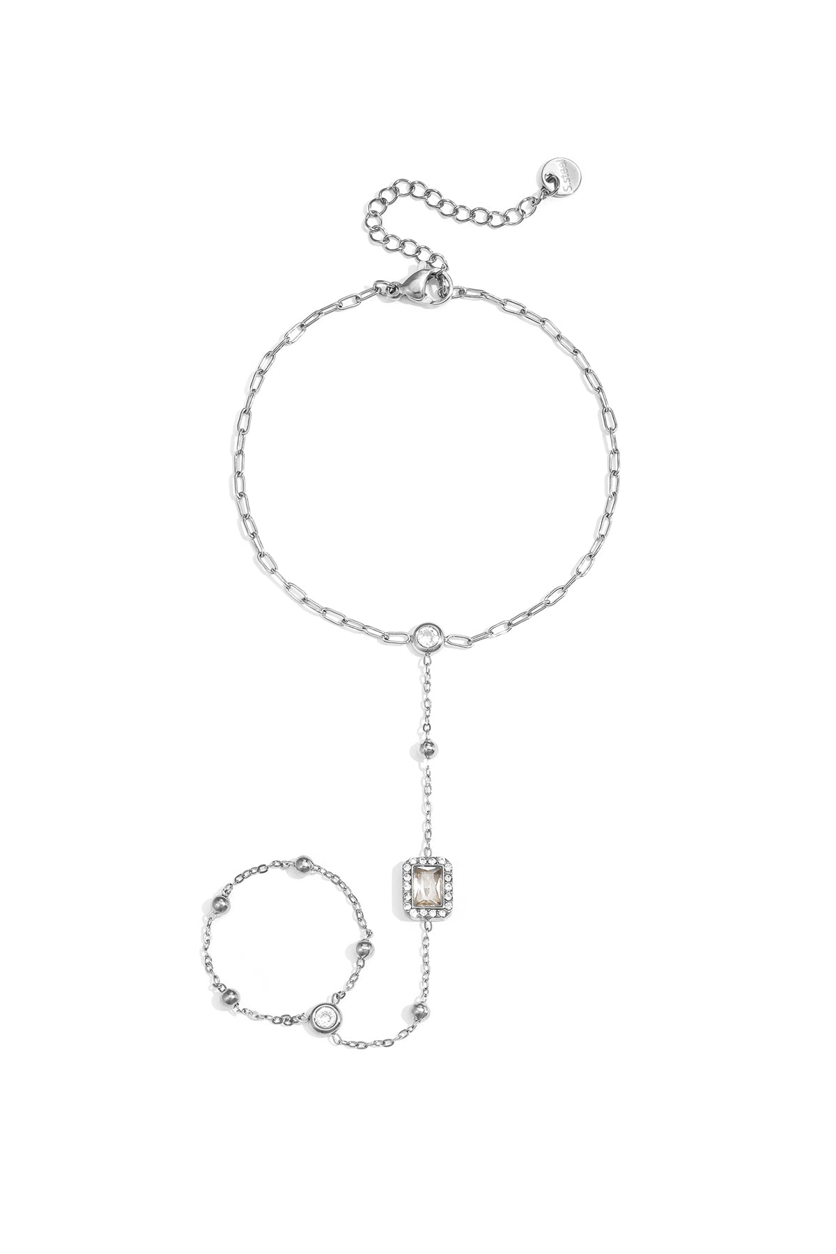 Talia Statement Handchain van roestvrij staal in goud en zilver | Tudor Gems