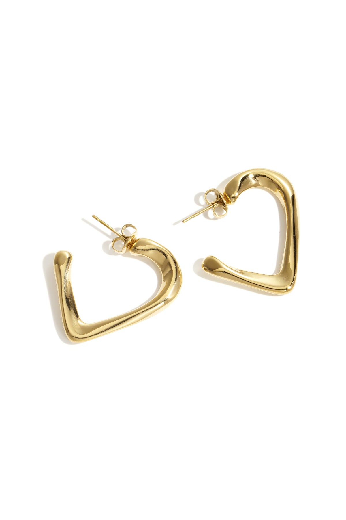 Goud & Zilver Valencia Heart Hoops – RVS Oorbellen Goud & Zilver – productfoto | Tudor Gems