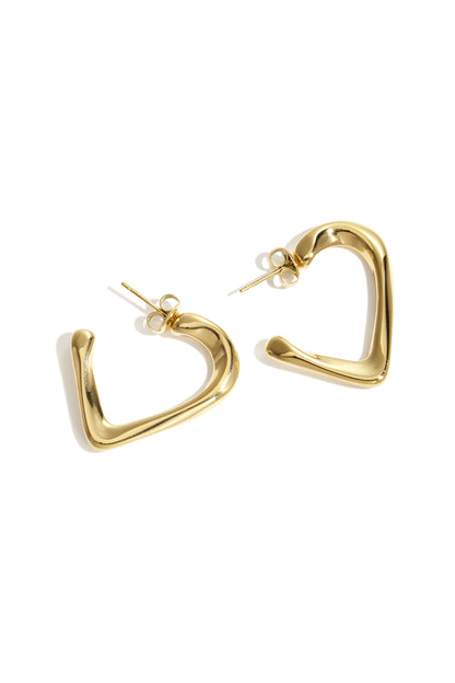 Goud & Zilver Valencia Heart Hoops – RVS Oorbellen Goud & Zilver – productfoto | Tudor Gems