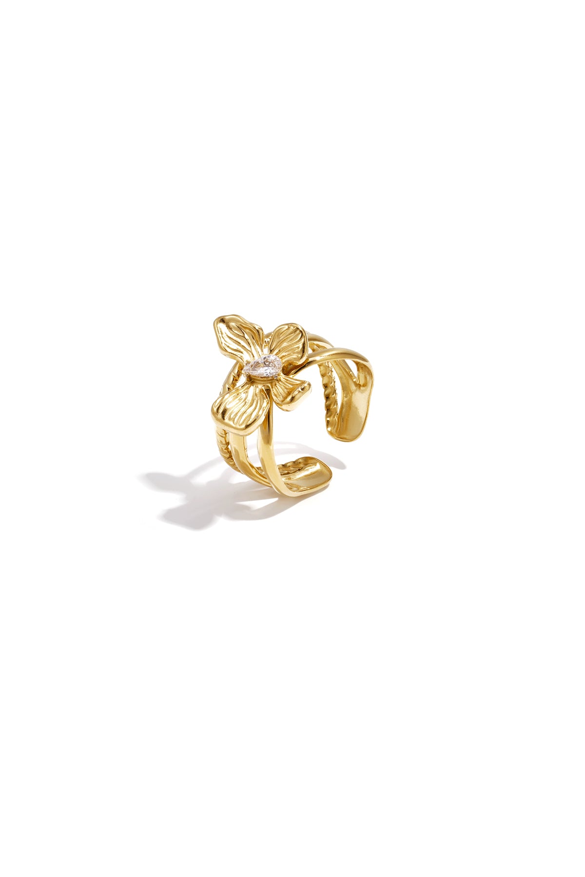 Floréa RVS Goud & Zilver Statement Ring Goud — RVS Waterproof Nikkelvrij | Tudor Gems