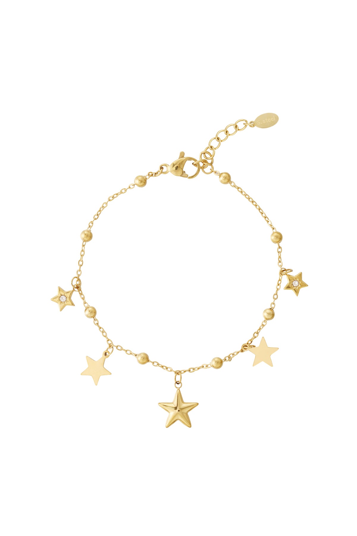 Goud & Zilver Stella Star Bedelarmband RVS Goud & Zilver – productfoto | Tudor Gems