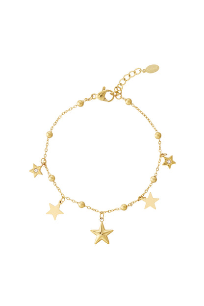Goud & Zilver Stella Star Bedelarmband RVS Goud & Zilver – productfoto | Tudor Gems