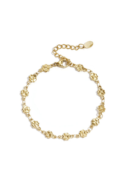 Goud Lucky Clover Armband RVS Goud – productfoto | Tudor Gems