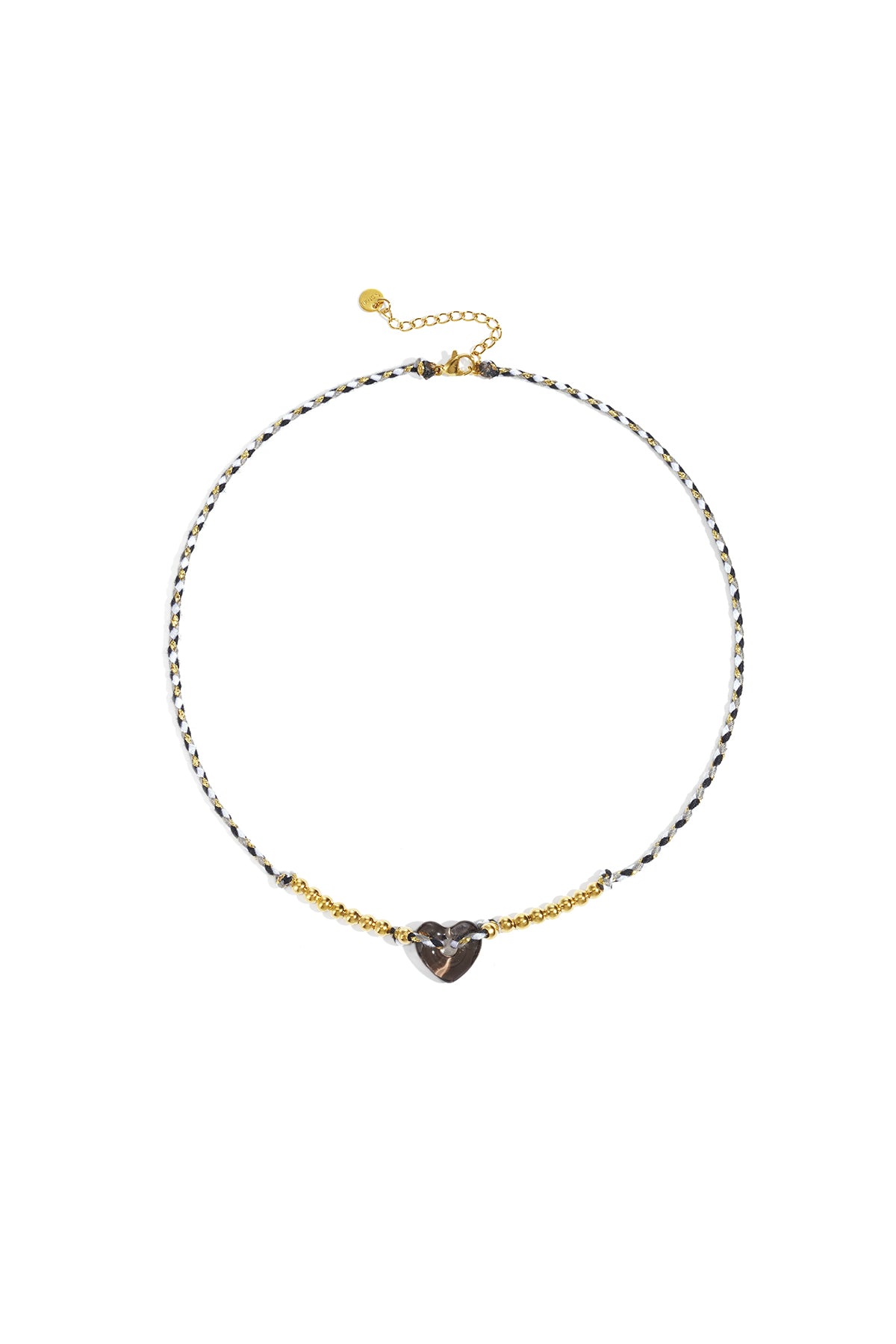 LUNARA Ember Heart Choker – Rood, Bruin, Grijs & Brons RVS – foto 6 | Tudor Gems