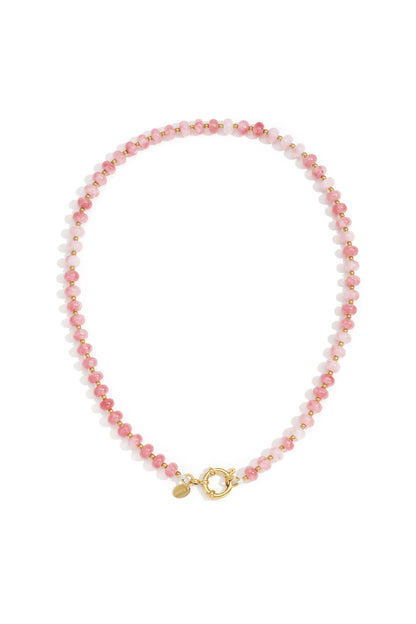 Goud & Roze Kralen Ketting – Goud & Kralen RVS – foto 8 | Tudor Gems