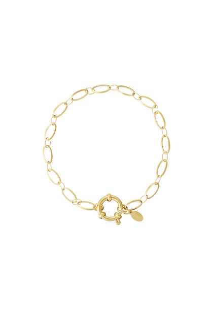 Goud Livia Schakelarmband RVS Goud – productfoto | Tudor Gems