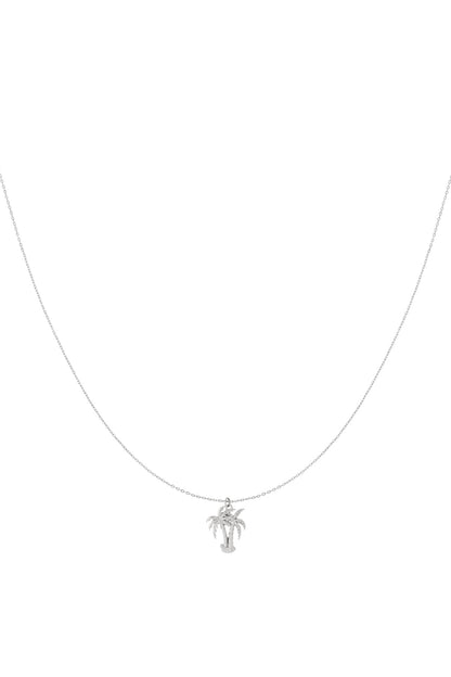 Goud & Zilver Palma Palmboom Ketting RVS Goud & Zilver – gedragen op model | Tudor Gems