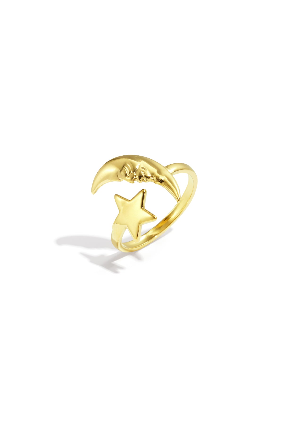 Goud & Zilver Lunara Star Moon Ring RVS Goud & Zilver – productfoto | Tudor Gems